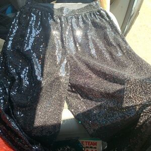 Sequin Pants with Attached Shorts